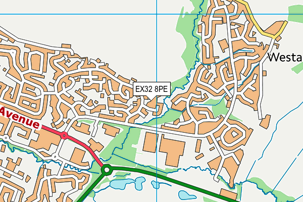 EX32 8PE map - OS VectorMap District (Ordnance Survey)