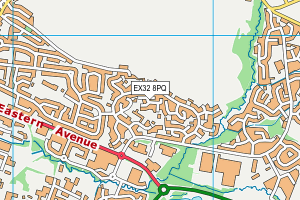 EX32 8PQ map - OS VectorMap District (Ordnance Survey)