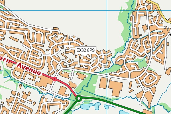EX32 8PS map - OS VectorMap District (Ordnance Survey)