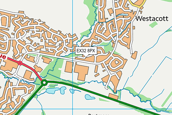 EX32 8PX map - OS VectorMap District (Ordnance Survey)