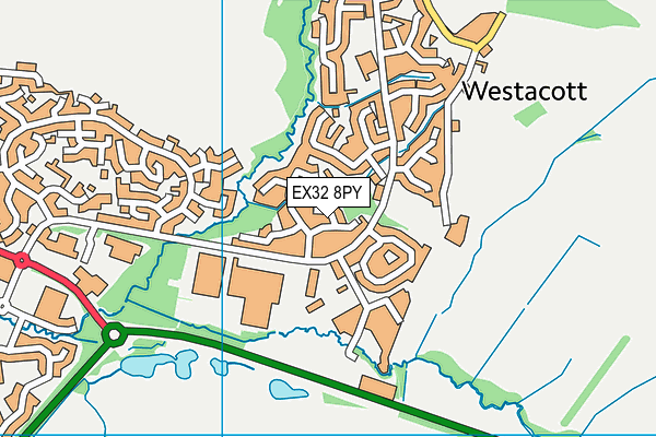 EX32 8PY map - OS VectorMap District (Ordnance Survey)