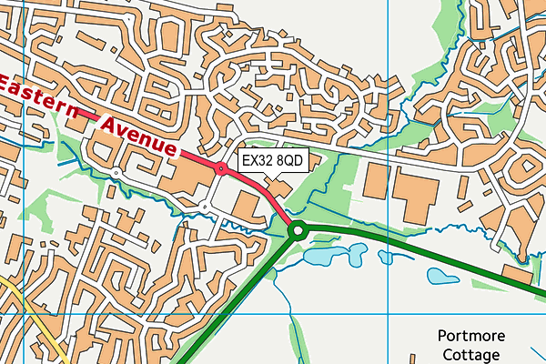 EX32 8QD map - OS VectorMap District (Ordnance Survey)