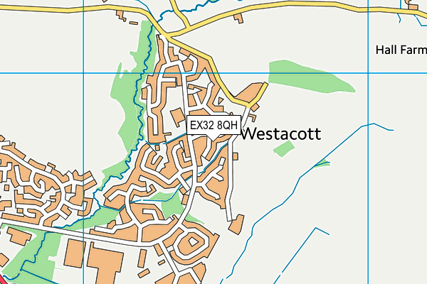 EX32 8QH map - OS VectorMap District (Ordnance Survey)