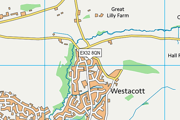 EX32 8QN map - OS VectorMap District (Ordnance Survey)