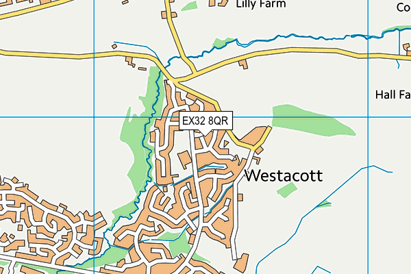 EX32 8QR map - OS VectorMap District (Ordnance Survey)