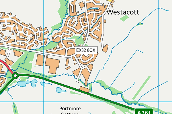 EX32 8QX map - OS VectorMap District (Ordnance Survey)