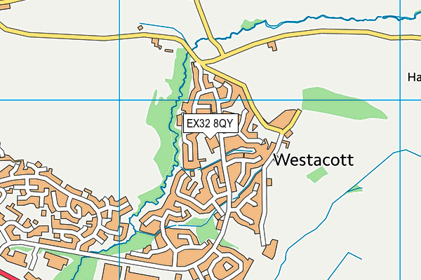 EX32 8QY map - OS VectorMap District (Ordnance Survey)