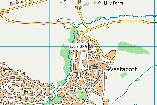 EX32 8RA map - OS VectorMap District (Ordnance Survey)