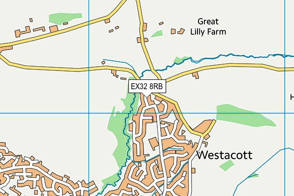 EX32 8RB map - OS VectorMap District (Ordnance Survey)