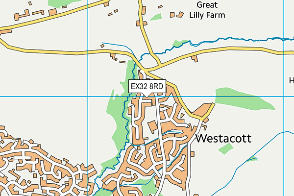EX32 8RD map - OS VectorMap District (Ordnance Survey)