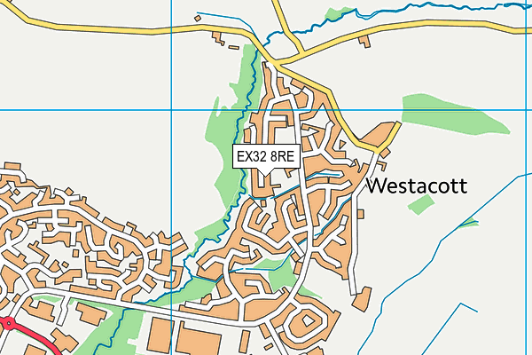 EX32 8RE map - OS VectorMap District (Ordnance Survey)