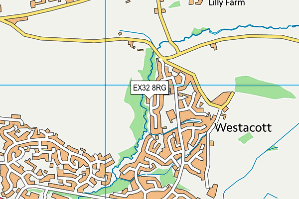 EX32 8RG map - OS VectorMap District (Ordnance Survey)