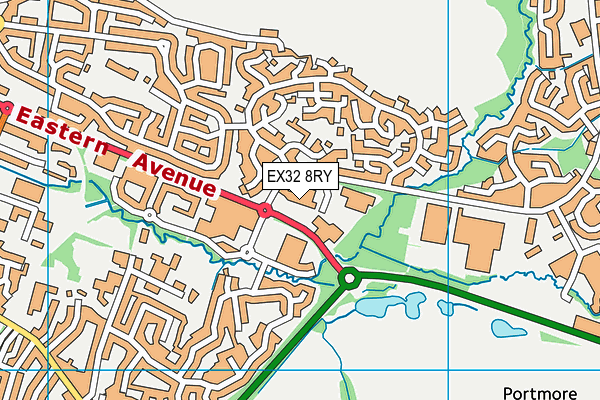 EX32 8RY map - OS VectorMap District (Ordnance Survey)