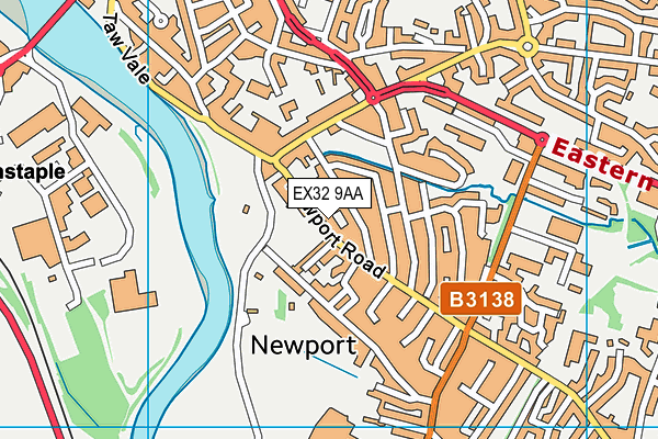EX32 9AA map - OS VectorMap District (Ordnance Survey)