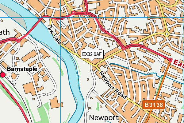 EX32 9AF map - OS VectorMap District (Ordnance Survey)