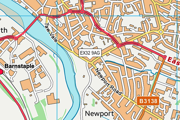 EX32 9AG map - OS VectorMap District (Ordnance Survey)