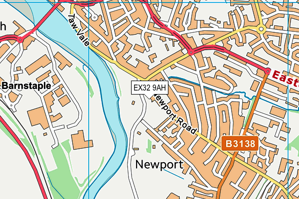 EX32 9AH map - OS VectorMap District (Ordnance Survey)
