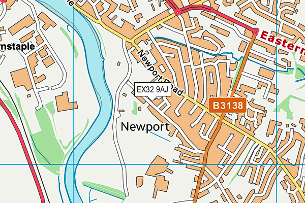 EX32 9AJ map - OS VectorMap District (Ordnance Survey)