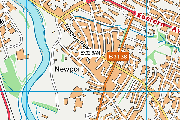 EX32 9AN map - OS VectorMap District (Ordnance Survey)
