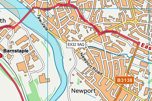 EX32 9AQ map - OS VectorMap District (Ordnance Survey)