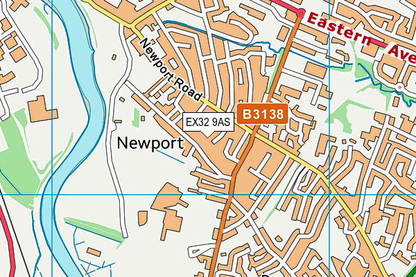 EX32 9AS map - OS VectorMap District (Ordnance Survey)