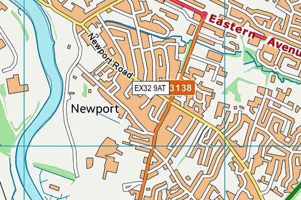 EX32 9AT map - OS VectorMap District (Ordnance Survey)