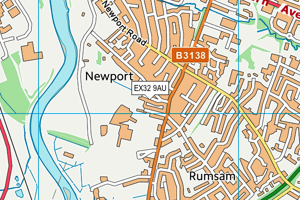 EX32 9AU map - OS VectorMap District (Ordnance Survey)