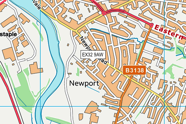 EX32 9AW map - OS VectorMap District (Ordnance Survey)