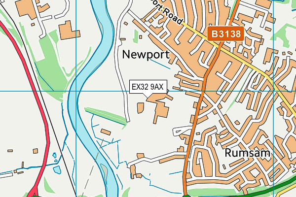 EX32 9AX map - OS VectorMap District (Ordnance Survey)