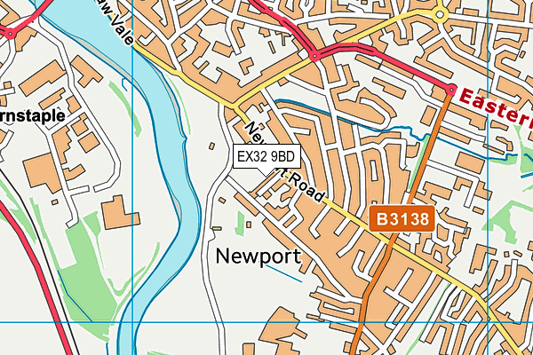 EX32 9BD map - OS VectorMap District (Ordnance Survey)