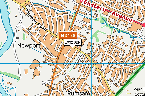 EX32 9BN map - OS VectorMap District (Ordnance Survey)