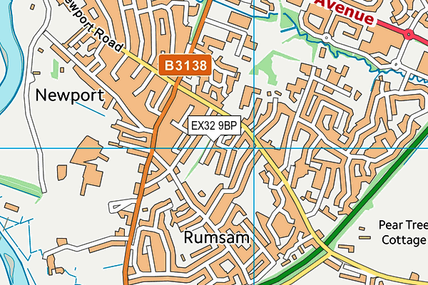 EX32 9BP map - OS VectorMap District (Ordnance Survey)