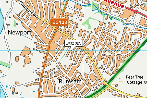 EX32 9BS map - OS VectorMap District (Ordnance Survey)