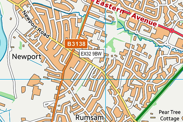 EX32 9BW map - OS VectorMap District (Ordnance Survey)
