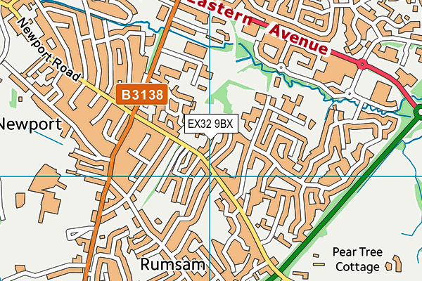 EX32 9BX map - OS VectorMap District (Ordnance Survey)