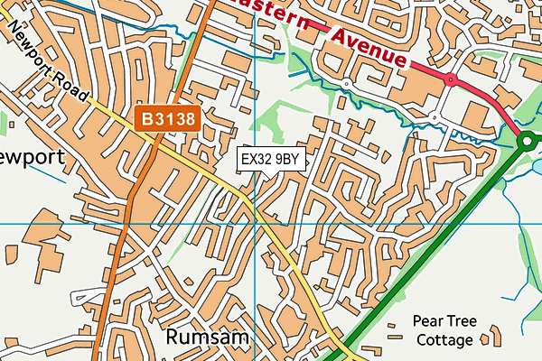 EX32 9BY map - OS VectorMap District (Ordnance Survey)
