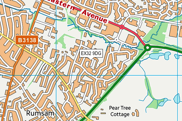 EX32 9DG map - OS VectorMap District (Ordnance Survey)