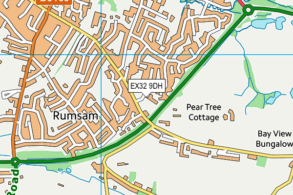 EX32 9DH map - OS VectorMap District (Ordnance Survey)