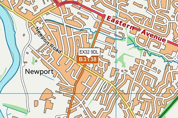 EX32 9DL map - OS VectorMap District (Ordnance Survey)