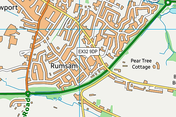 EX32 9DP map - OS VectorMap District (Ordnance Survey)