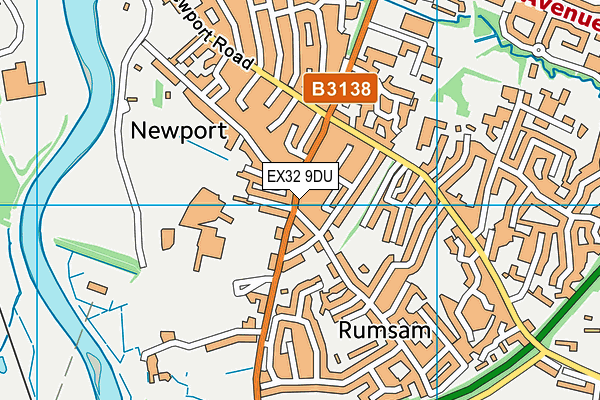 EX32 9DU map - OS VectorMap District (Ordnance Survey)