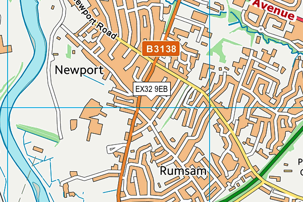 EX32 9EB map - OS VectorMap District (Ordnance Survey)