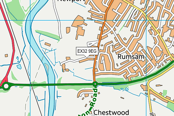 EX32 9EG map - OS VectorMap District (Ordnance Survey)