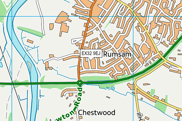 EX32 9EJ map - OS VectorMap District (Ordnance Survey)