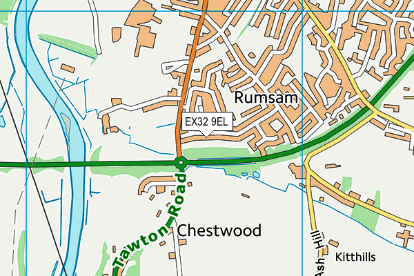 EX32 9EL map - OS VectorMap District (Ordnance Survey)