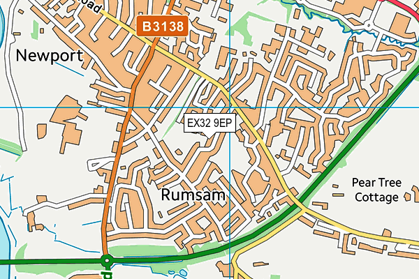 EX32 9EP map - OS VectorMap District (Ordnance Survey)