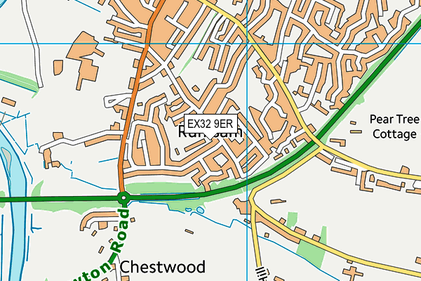 EX32 9ER map - OS VectorMap District (Ordnance Survey)