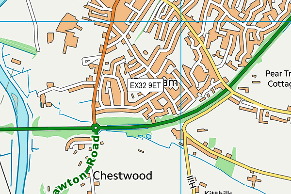 EX32 9ET map - OS VectorMap District (Ordnance Survey)