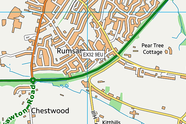 EX32 9EU map - OS VectorMap District (Ordnance Survey)