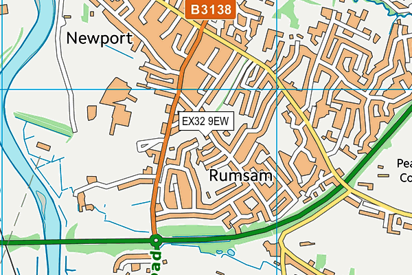 EX32 9EW map - OS VectorMap District (Ordnance Survey)